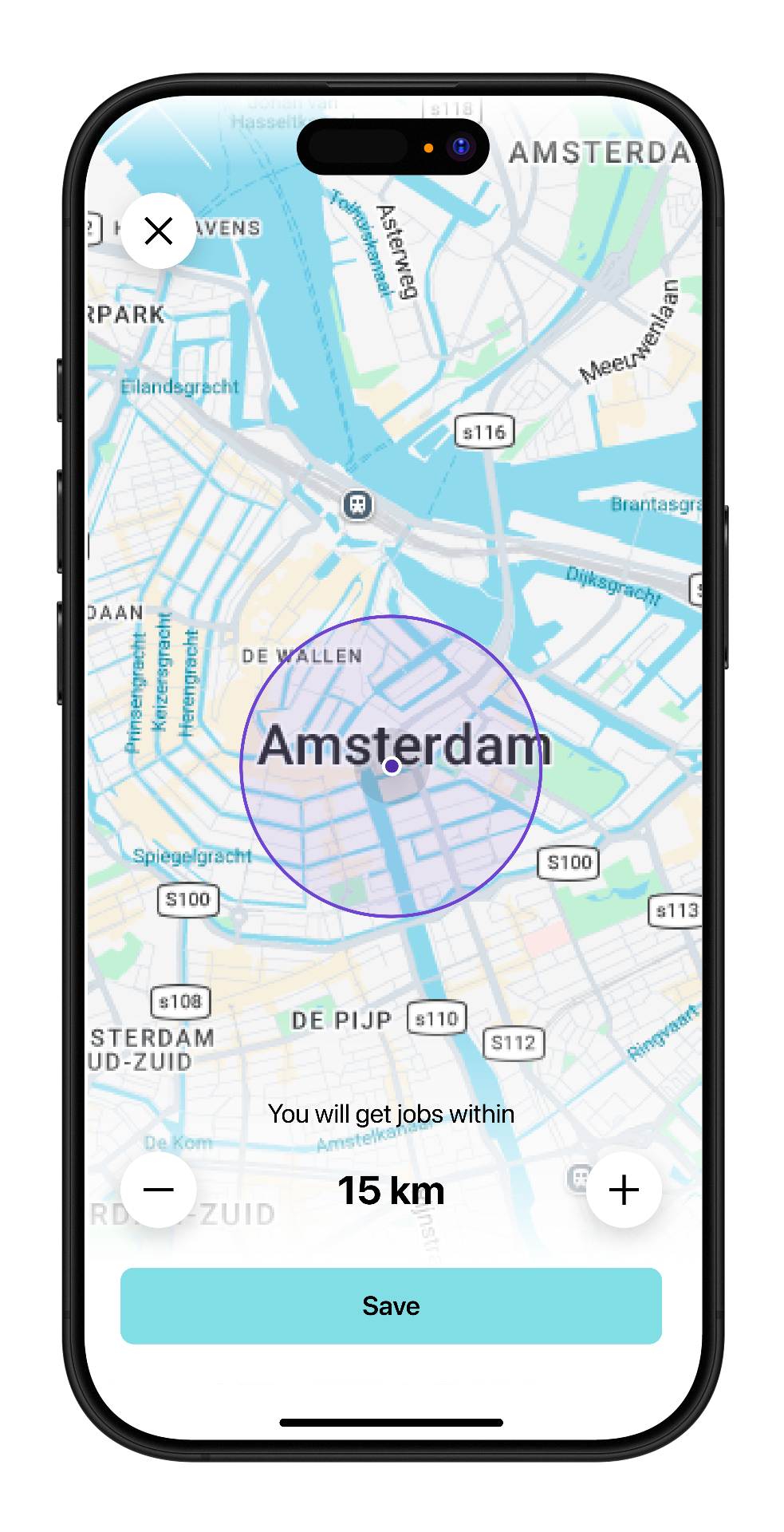 Kies je radius