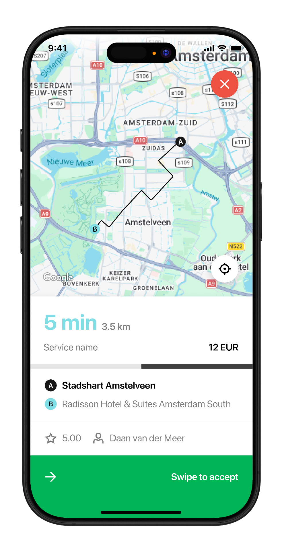 Accepteer ritaanvragen